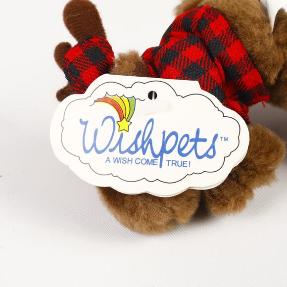 Vtg 1999 Wishpets Chocolate Moose 6'' Stuffed Mini Plush & Hang Tag - Picture 9 of 11